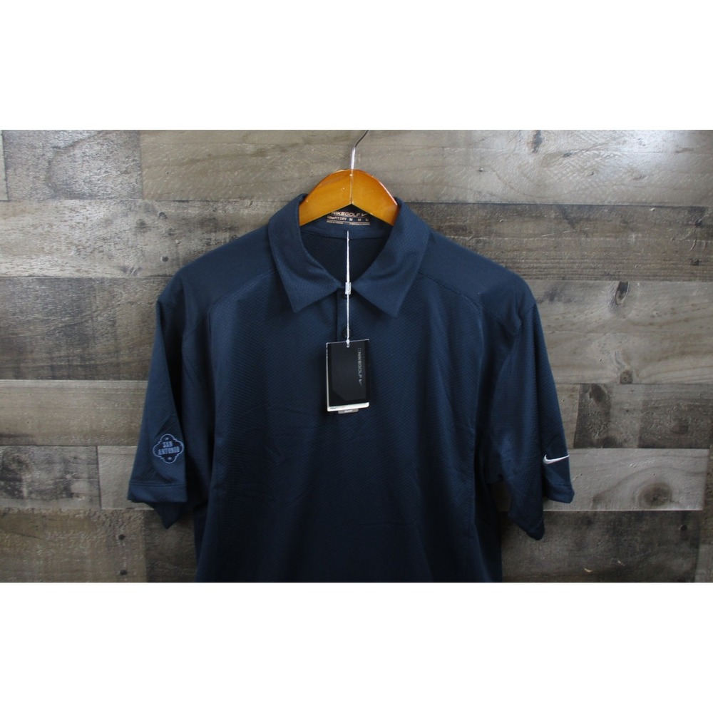 Nike Golf Shirt Mens Medium Blue Dri Fit Dry Polo Stretch San Antonio